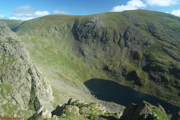 Goat's Water and Coniston Old Man from the top of South Rake.
