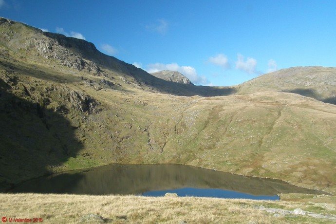 Great End comes into view beyond Angle Tarn.