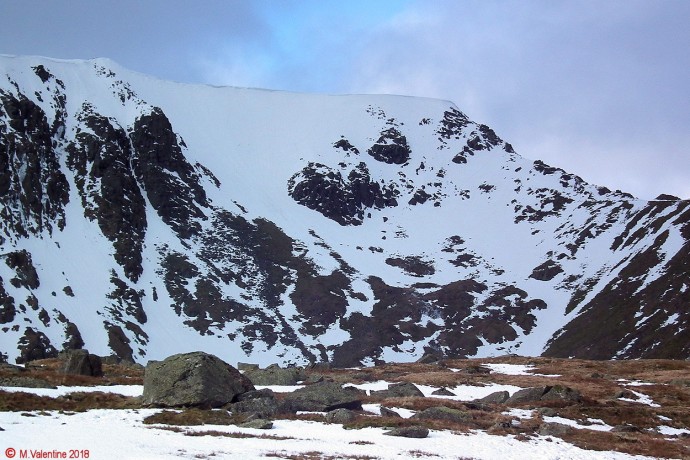 Swirral Edge, and cornices above the Red Tarn bowl.