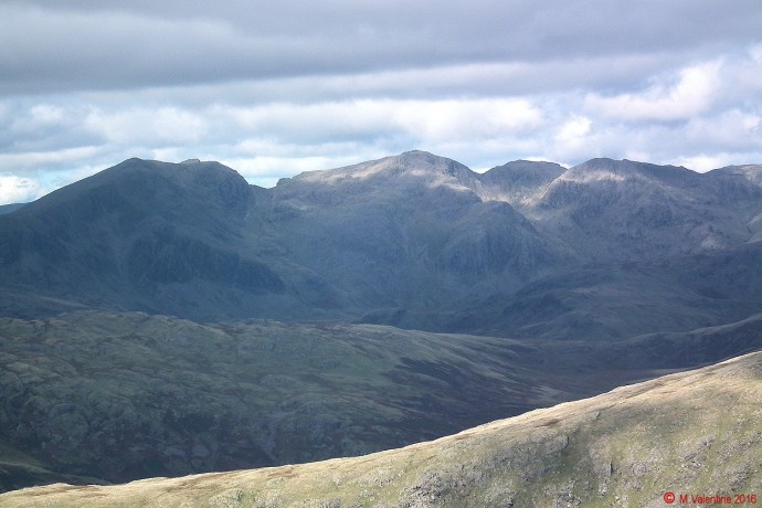 The Scafell range, taken from summit of Dow Crag.