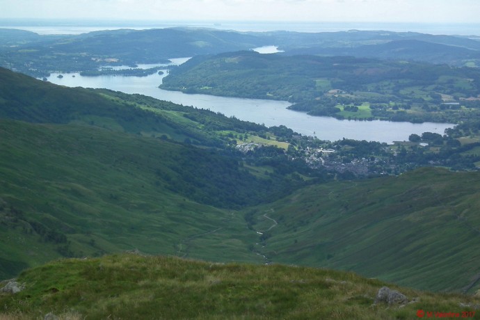 Windermere, with Morecambe Bay beyond.