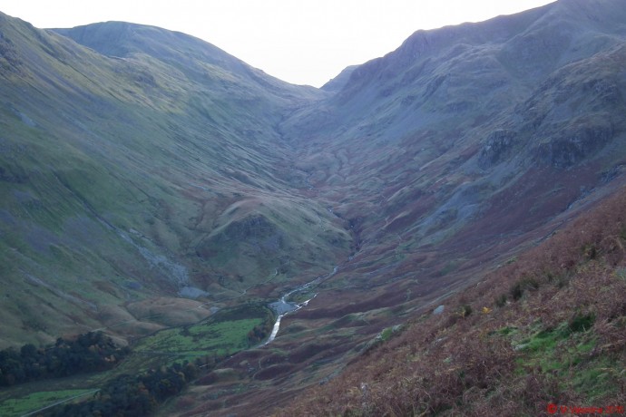 Looking back to the head of Grisedale from the path back down to Patterdale.