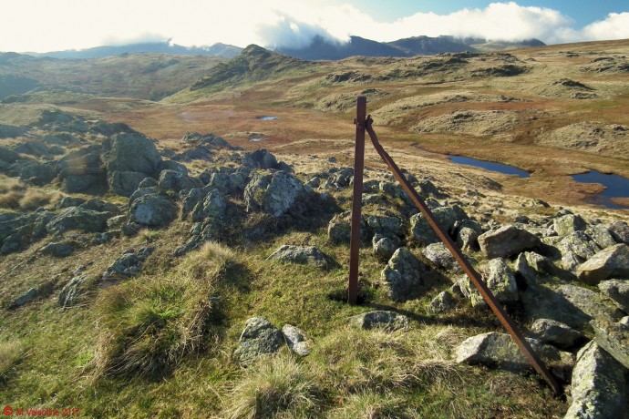 Sergeant Man & western skyline from Codale Head.