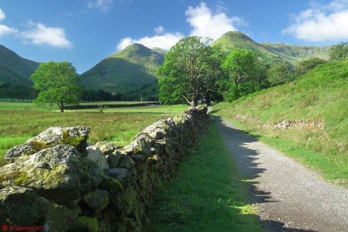 Approaching Hartsop Hall, with Middle Dodd, High Hartsop Dodd, etc. in view.