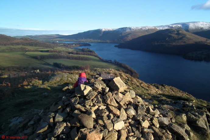 The view along Ullswater from the Yew Crag view-point.