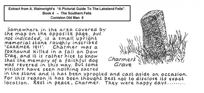 Charmer's Grave - Extract from Wainwright's Guide (1960).
