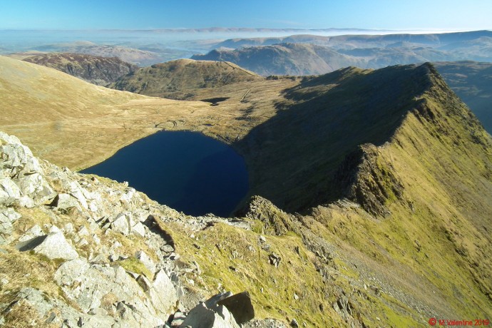 Looking back along Striding Edge.