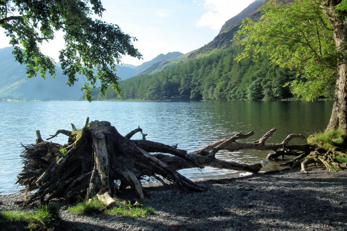 A view across Buttermere lake to Haystacks.