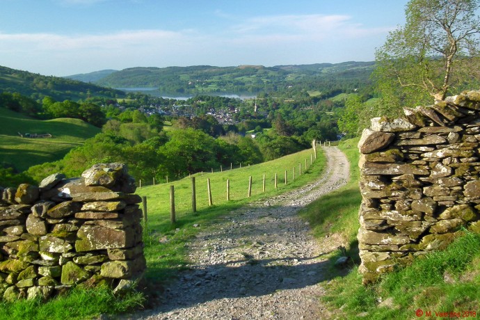 Ambleside & Windermere from High Sweden Coppice area.