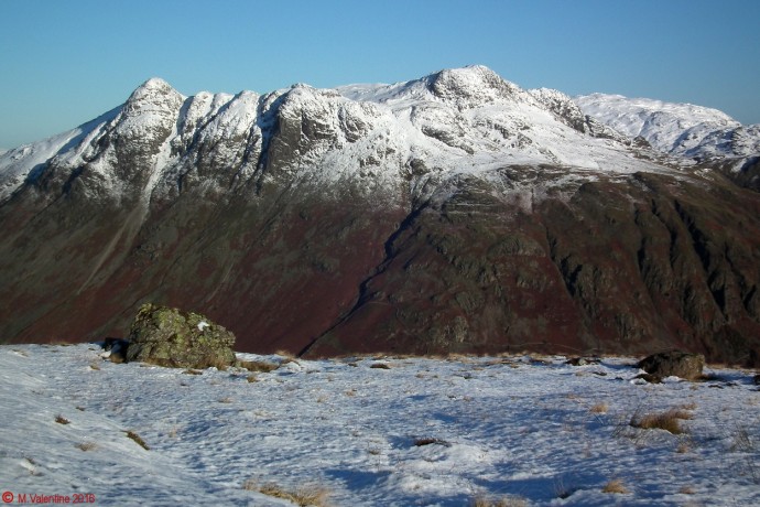 Langdale Pikes from flanks of Pike of Blisco.