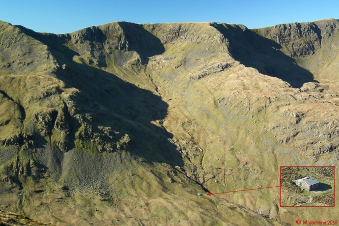 Looking down to Ruthwaite Lodge.