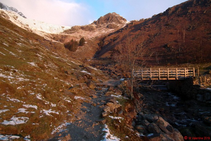 The view up Stickle Ghyll towards Tarn Crag.