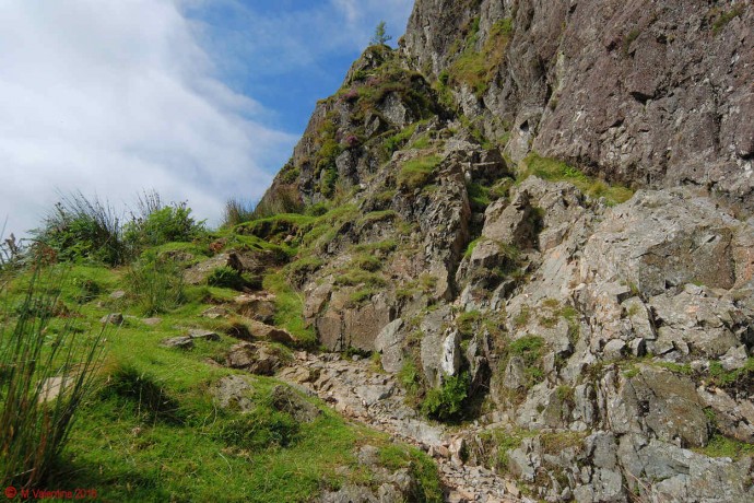 Looking up to the 1st. Rowan on Jack's Rake.