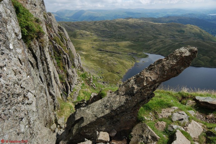 Looking back down, from above the chock-stone.