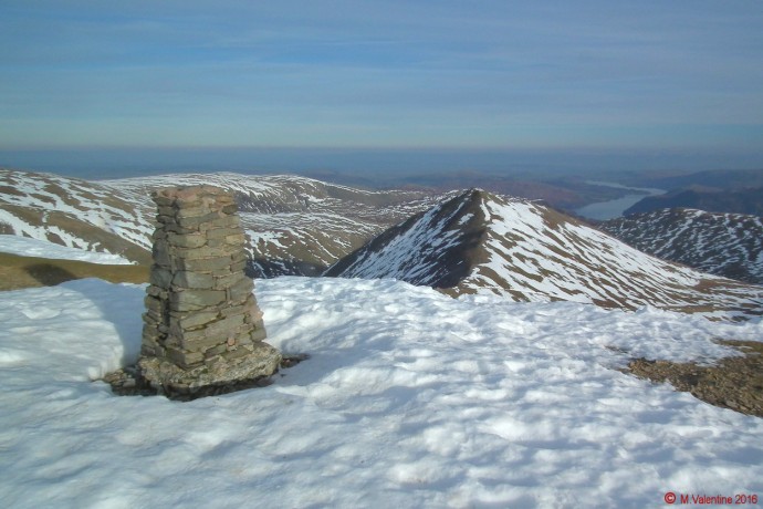 The view east.