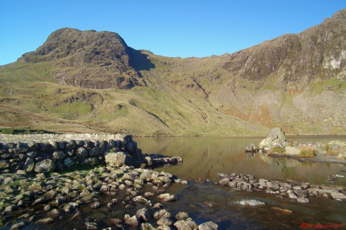 Harrison Stickle from Stickle Tarn dam.