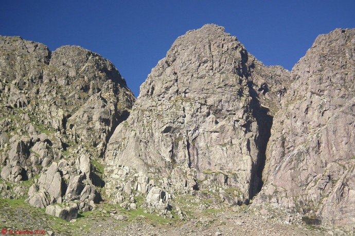 Impressive buttresses and Gullies of Dow Crag.