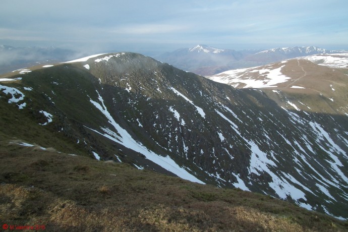 Looking northwards to Helvellyn Lower Man.