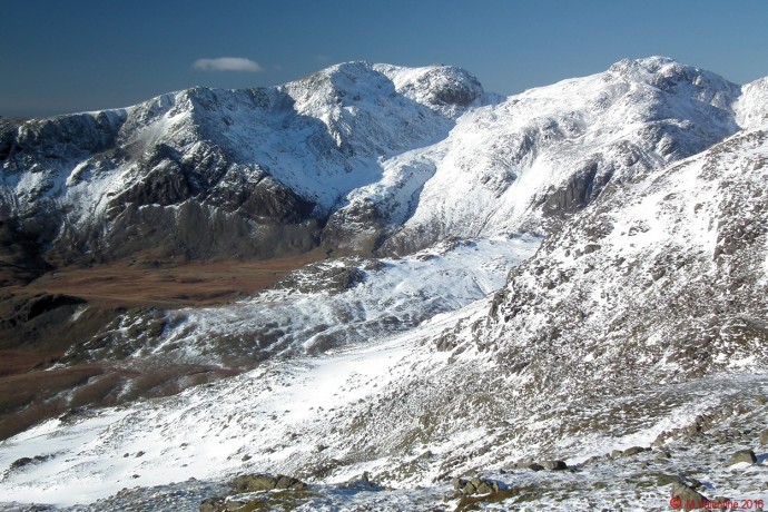 The Scafells from Crinkle Crags.