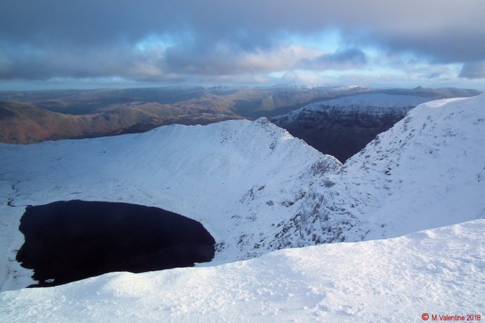 Striding Edge from Helvellyn's summit plateau.